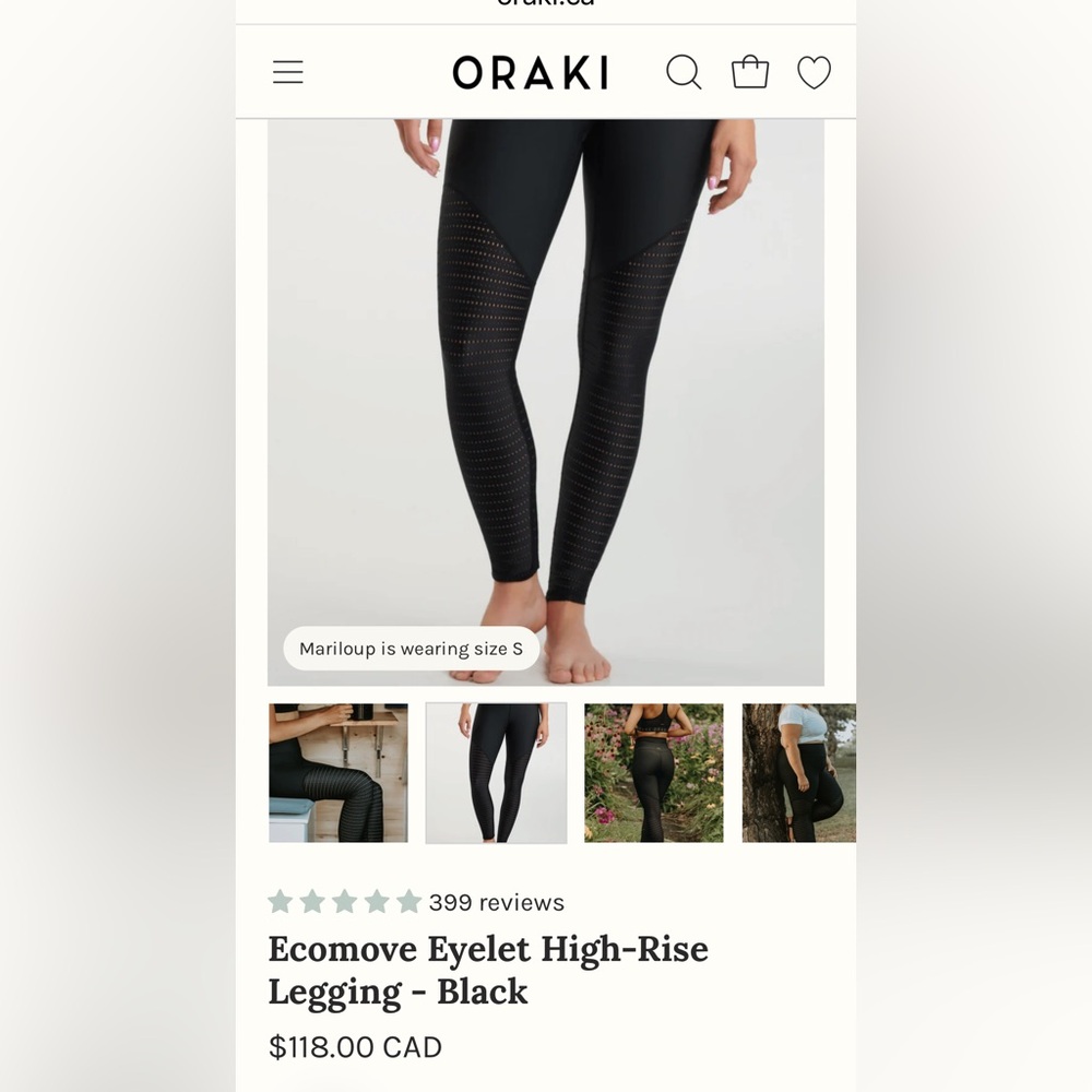 Oraki Eyelet Ecomove High-Rise Legging - Black